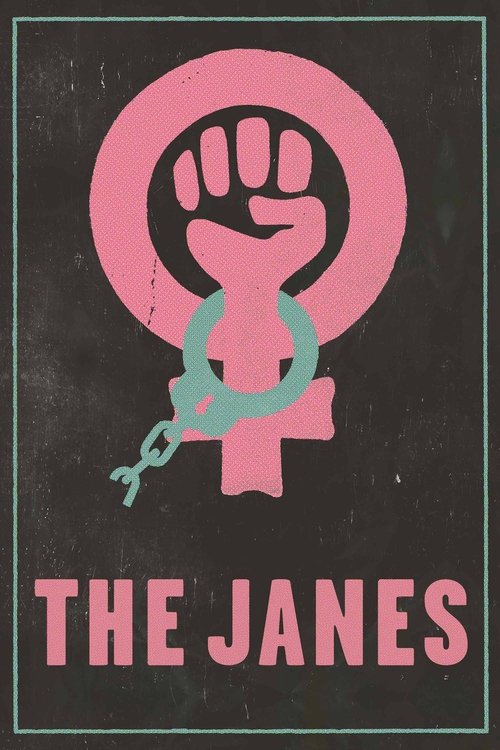 The poster features a clenched fist encased in a pink circle, symbolizing strength and resistance. A teal chain connects the fist to a smaller pink figure, suggesting oppression or imprisonment. The dark background contrasts with the vibrant pink and teal hues, creating a striking visual that evo...