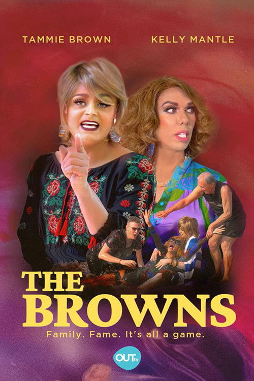 The poster features Tammie Brown and Kelly Mantle as the main characters, with a vibrant red background. The mood is playful and family-oriented, with a humorous tone suggested by the title and the characters' expressions.