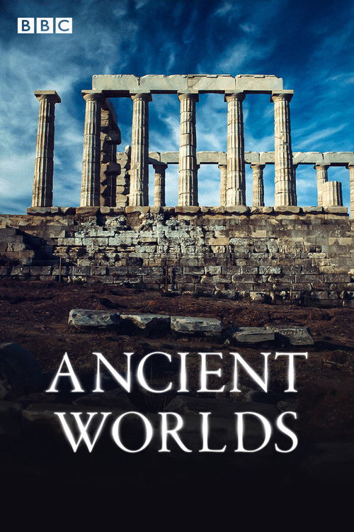 The poster features a serene ancient temple under a vibrant blue sky, evoking a sense of timeless wonder. The warm earth tones of the ruins contrast beautifully with the cool blues, creating a harmonious and inviting atmosphere. The BBC logo subtly anchors the image, suggesting this is a popular ...