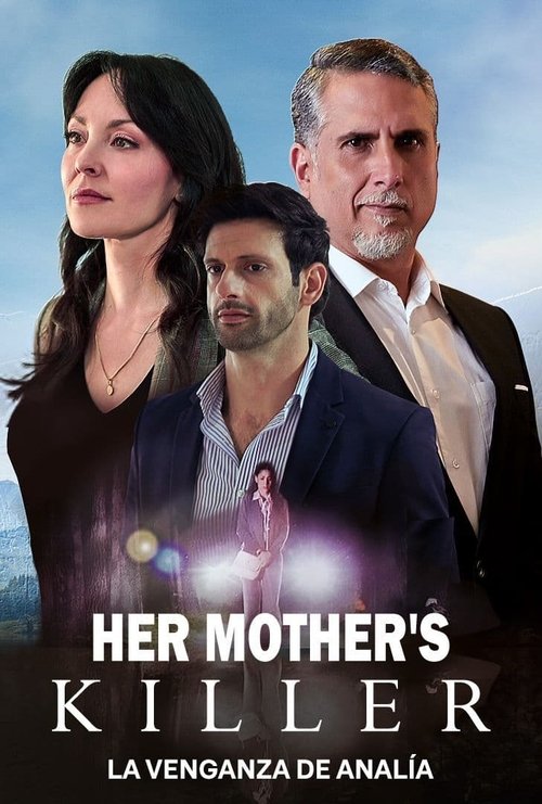 The poster features three characters against a dramatic sky, with a woman in the foreground and two men behind her. The colors are rich and moody, with deep blues and purples creating a somber atmosphere. The title "Her Mother's Killer" is prominently displayed in bold white letters, emphasizing ...