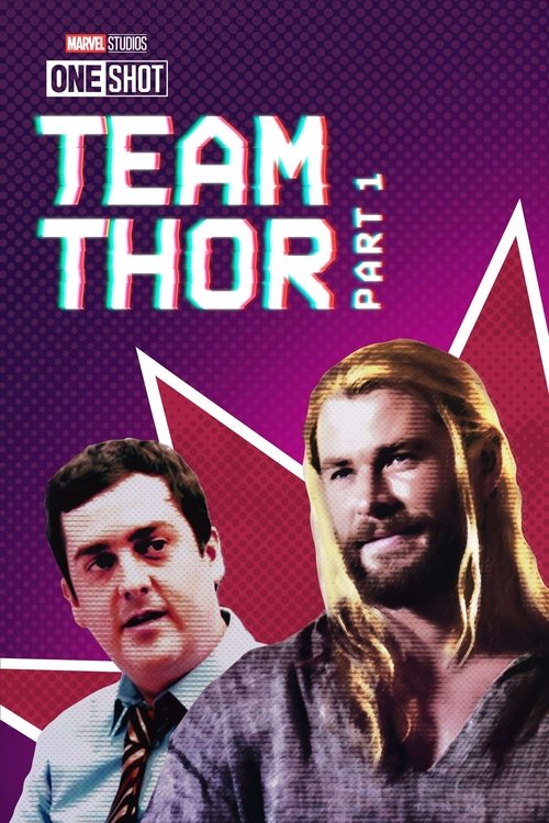 The poster features two characters against a vibrant purple background with bold white text. One man in a suit looks surprised, while the other, with long blonde hair, appears confident and heroic. The dynamic composition and energetic design convey excitement and adventure, setting the tone for ...