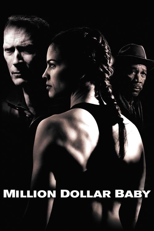 The poster features a dramatic, high-contrast black-and-white image of three figures against a dark background. The central figure, a woman with braided hair, dominates the frame with her powerful stance. The other two characters are partially visible, adding depth and intrigue. The bold, white t...