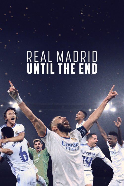 The poster captures the triumphant energy of Real Madrid players celebrating a historic victory, with their arms raised in victory. The dark background and white text create a dramatic, epic atmosphere. The players' expressions and body language convey a sense of triumph and unity, reflecting the...