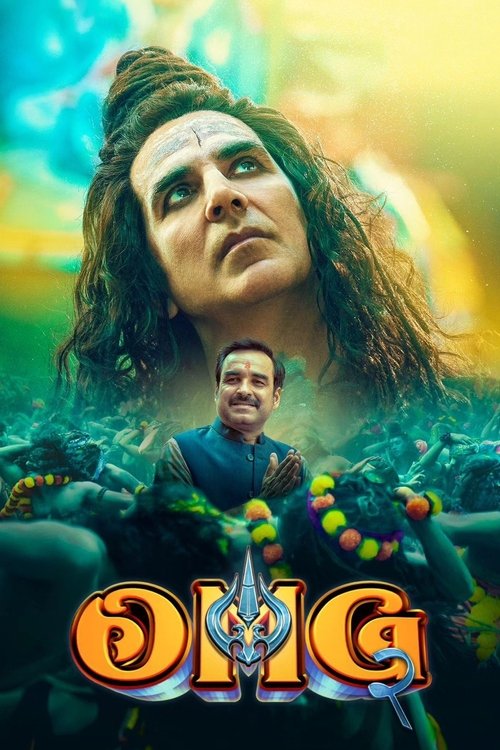 The poster features a dramatic, intense scene with a man in a blue outfit surrounded by vibrant, colorful elements like glowing orbs and mystical symbols. The title "OMG 2" is prominently displayed in bold, metallic letters at the bottom, suggesting an action-packed or fantasy adventure. The over...