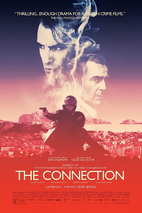 The movie poster features two men in dramatic poses against a vibrant sunset backdrop, with one holding a gun. The fiery red and orange hues evoke a sense of danger and urgency, while the tagline hints at thrilling drama.