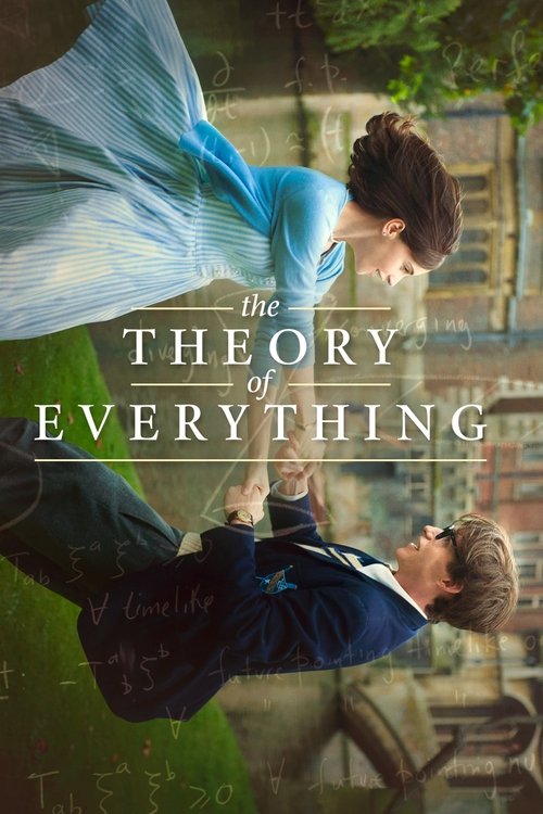 The poster captures a tender, emotional scene with two characters in a blue dress, their faces illuminated by soft, natural light. The mood is romantic and nostalgic, evoking a sense of longing and connection. The title, "The Theory of Everything," is elegantly placed in the center, blending seam...