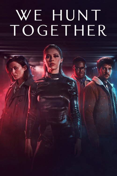 The poster features four women standing in a dimly lit room, their expressions serious and determined. The central figure wears a sleek black outfit, while others are dressed in casual attire. The background is dark with hints of red and blue lighting, creating an intense and mysterious atmospher...