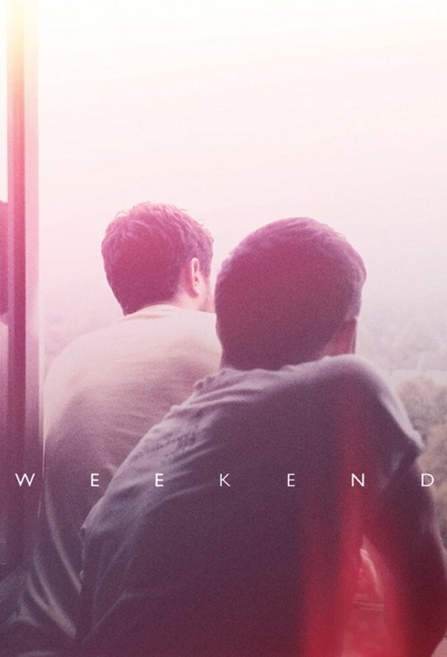 The poster features two silhouetted figures sitting apart, their backs turned to the viewer against a soft, hazy background. The muted pink and purple tones evoke a nostalgic, melancholic mood, suggesting a quiet, introspective moment.