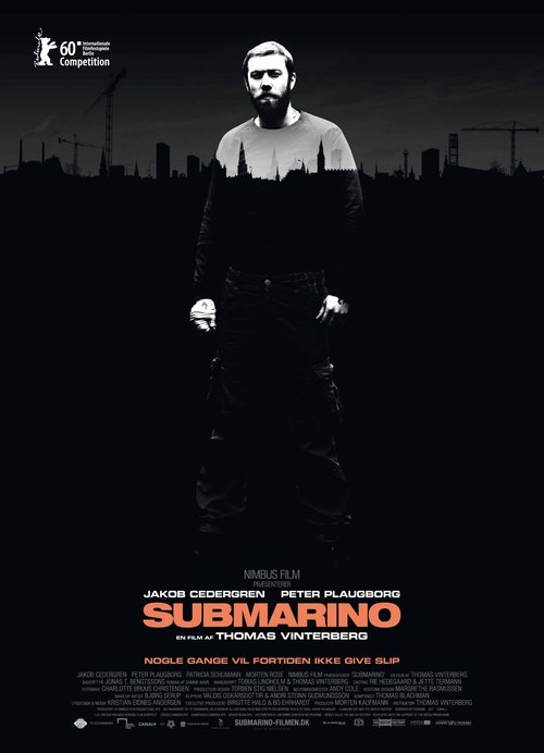 The poster features a man in a dark uniform standing against a cityscape silhouette, evoking mystery and danger. The muted tones and shadowy figures create a suspenseful atmosphere, hinting at the film's thriller genre.
