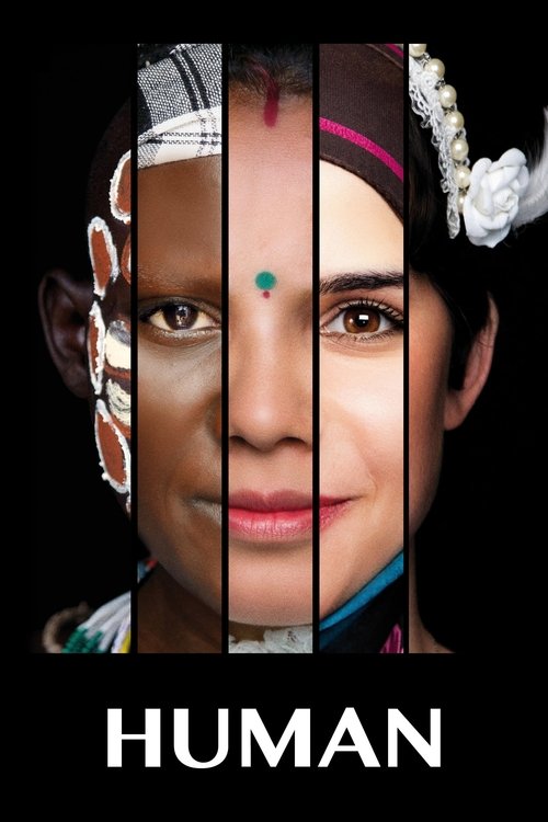 The poster features a split face revealing different ethnicities, with vibrant colors like red, white, and green. The mood is mysterious and intriguing, inviting viewers to explore the diverse human experience.