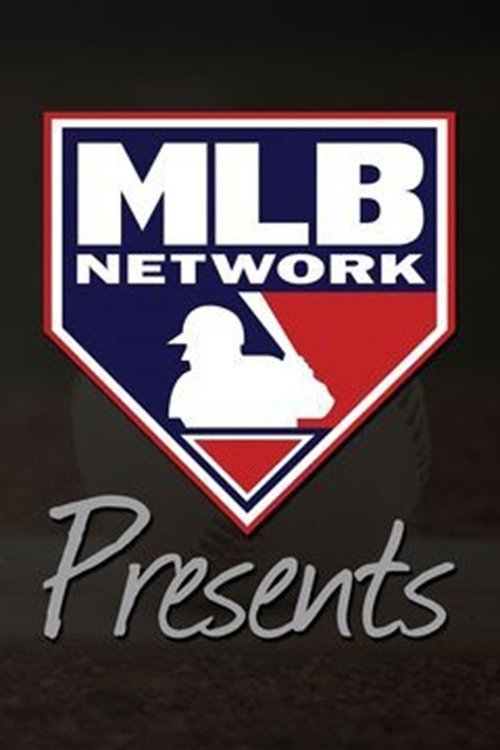 The poster features a bold MLB Network logo with a baseball silhouette against a red and blue shield, evoking the classic sports broadcast aesthetic. The word "Presents" in elegant script suggests a curated, high-quality entertainment experience. The dark background enhances the vibrant colors, c...