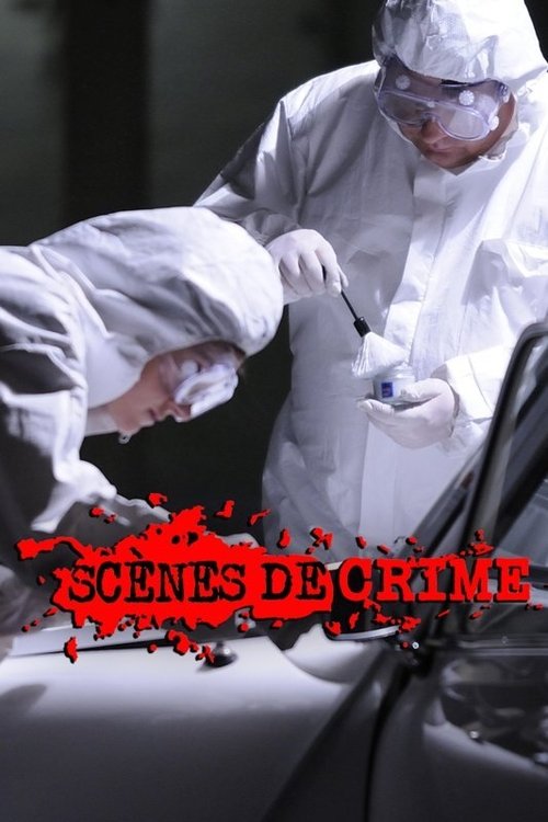 A tense scene of medical professionals in white hazmat suits working on a car, with red blood splatters and the bold "SCENES DECKLINE" title. The dark, gritty atmosphere conveys a sense of urgency and danger.
