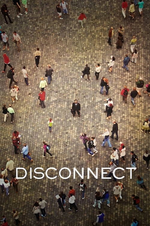 An aerial view captures a bustling, chaotic scene of people scattered across a cobblestone plaza. Vibrant colors like reds, blues, and greens contrast with the muted tones of the stone. The mood is one of disconnection as individuals move in different directions, creating a dynamic yet visually s...