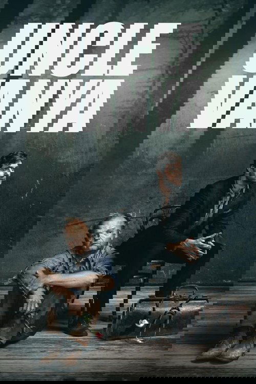 The poster features two men in a somber, moody forest setting. One man sits on a bench, while the other sits on a chair, both exuding a sense of melancholy and introspection. The muted colors and dark tones evoke a sense of nostalgia and emotional depth, capturing the essence of the film's themes.