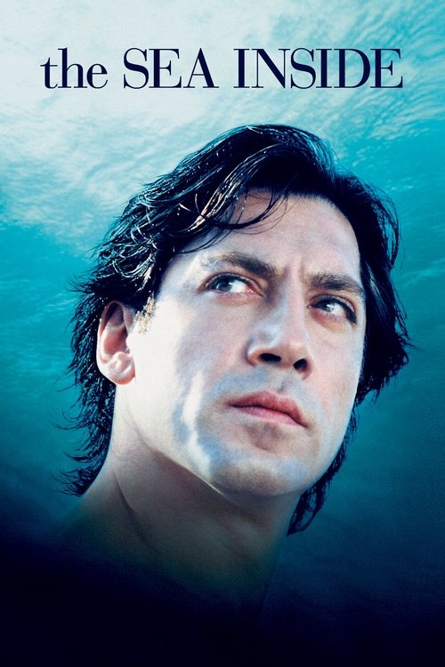 The poster features a man with dark, wavy hair gazing upward against a serene, blue ocean backdrop. The cool tones evoke a sense of mystery and introspection, suggesting a deep dive into personal emotions or hidden truths.