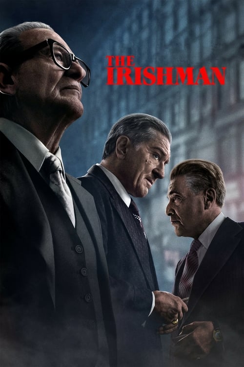 The poster features three men in dark suits against a moody, dimly lit background with hints of red. The central figure looks contemplative, while the others appear serious or contemplative. The overall mood is somber and mysterious, reflecting the film's themes of crime and identity.