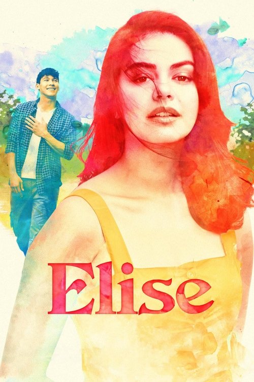 The poster features a striking red-haired woman in a yellow dress, exuding a dreamy, nostalgic vibe. In the background, a young man in a blue shirt gazes thoughtfully, suggesting a romantic or emotional connection. The soft pastel colors and gentle expressions create a warm, inviting atmosphere, ...