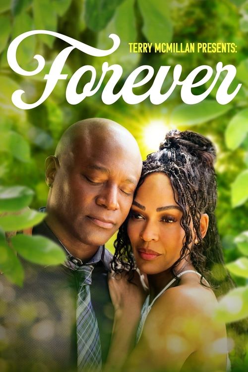 The poster features a close-up of a man and woman embracing amidst lush green foliage, evoking a romantic and serene mood. The warm tones of their skin and the vibrant greens create an intimate and hopeful atmosphere, suggesting a story of connection and love.