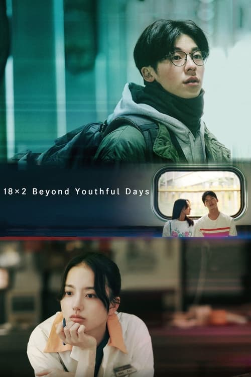 The poster features a young man with glasses and a green jacket, looking thoughtful against a cool-toned background. Below, a woman with dark hair rests her chin on her hand, exuding mystery. The colors are muted greens and grays, creating a somber, reflective mood that hints at the film's themes...