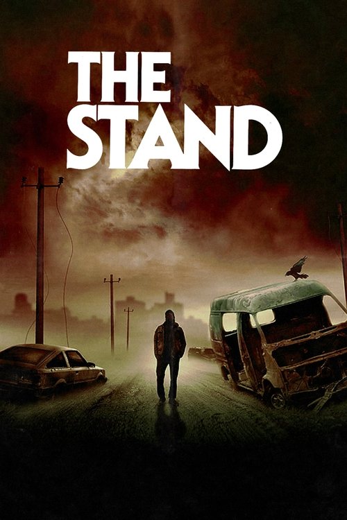The poster depicts a desolate, stormy road with a lone figure walking toward a crashed car. The ominous red and black color scheme, combined with the dark, eerie atmosphere, evokes a sense of dread and isolation.