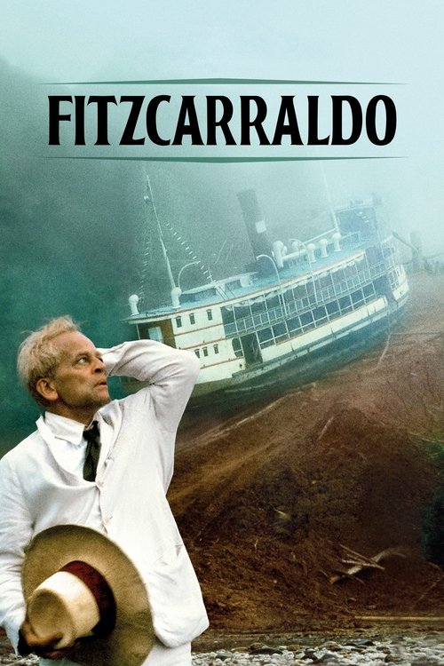 The poster features a man in a white coat and straw hat against a backdrop of a misty, eerie riverboat. The muted tones and shadowy atmosphere evoke a sense of mystery and suspense, hinting at the film's dark themes.