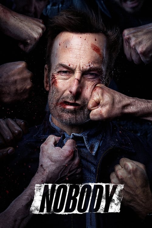 A gritty, dark poster featuring a distressed man with blood on his face, surrounded by hands reaching for him. The intense, somber mood evokes a sense of desperation and danger, hinting at a thriller or action film.
