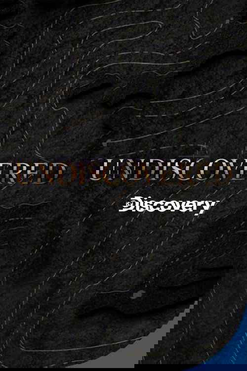 The poster features a mysterious, dark background with faint, golden line art resembling a map or topographic sketch. The title "Undiscovered" is prominently displayed in elegant gold lettering, while the word "Discovery" appears below in a smaller, white font. The overall mood is one of intrigue...