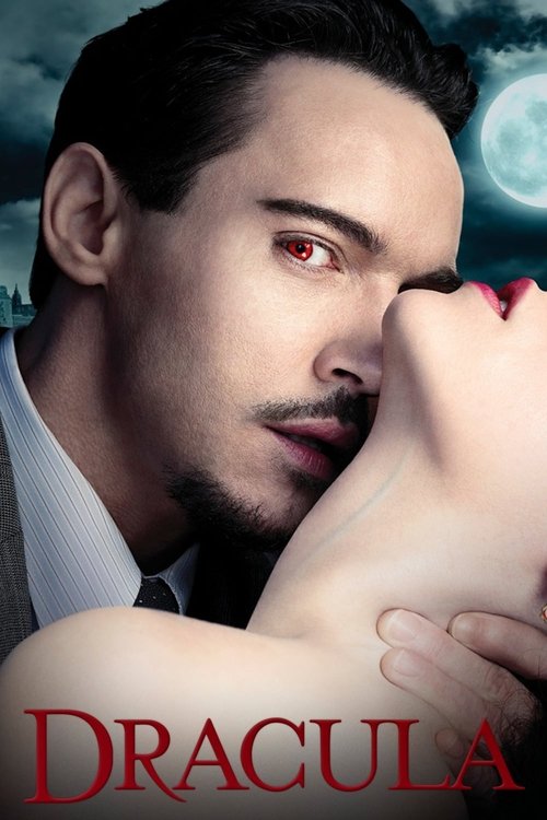 The poster features a dramatic close-up of a man with dark hair and a mustache, his eyes glowing with an eerie red hue as he gazes intensely at a woman's face. The woman's face is partially obscured by the man's hand, which rests gently on her shoulder. The background is dark and moody, with a fa...