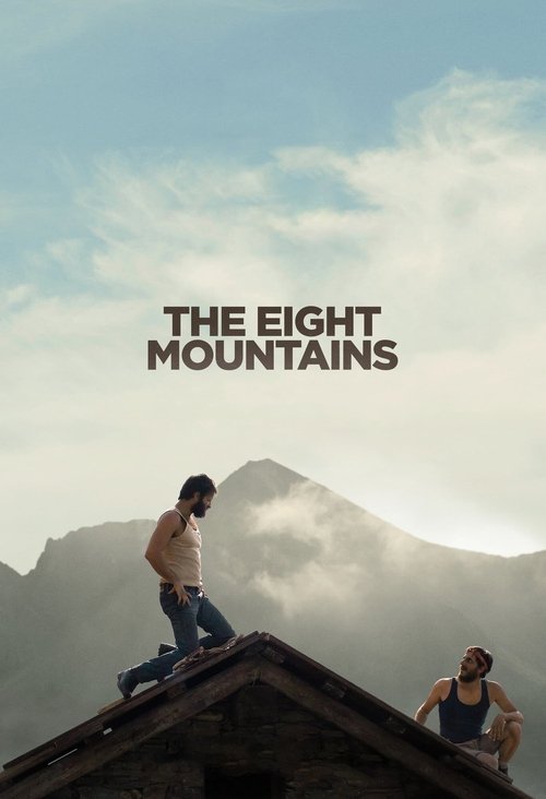 The poster features two rugged figures atop a mountainous landscape, evoking a sense of adventure and isolation. The muted earth tones and soft sky create a serene yet adventurous atmosphere, capturing the essence of the film's themes of survival and exploration.