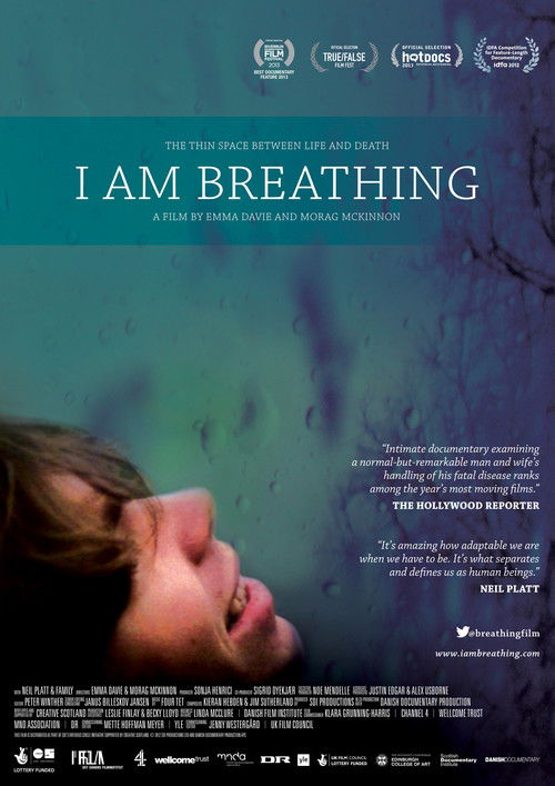 The poster features a close-up of a young person's face, their eyes closed and mouth slightly open, evoking a sense of vulnerability and introspection. The muted blue and teal tones create a somber yet hopeful atmosphere, suggesting themes of emotional healing and personal growth.