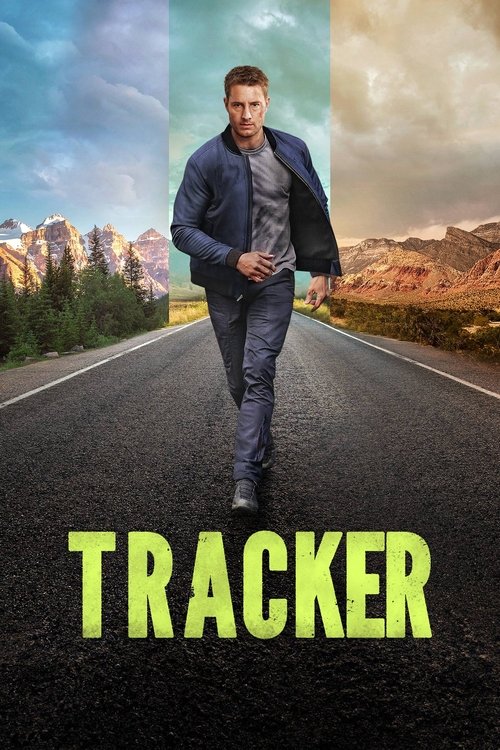 A man strides confidently down a sunlit highway, surrounded by vibrant mountains and clear skies. The poster blends natural beauty with a sense of adventure, evoking a mood of exploration and determination.