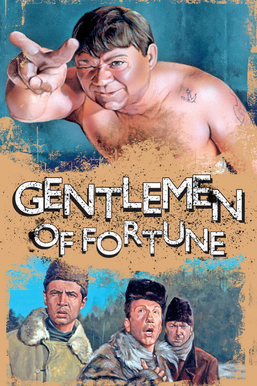 This movie poster features a muscular man in a blue shirt pointing upward, exuding confidence against a textured, earthy background. Below him, three men in winter coats look serious and determined, suggesting a gritty, action-packed narrative. The vibrant colors and dynamic composition create an...