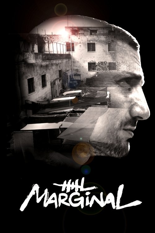 The poster features a man's face in profile against a dark, moody background. The image blends urban architecture with fragmented, surreal elements, creating a mysterious and atmospheric mood. The title "El Marginal" is prominently displayed in bold, white lettering at the bottom, emphasizing the...