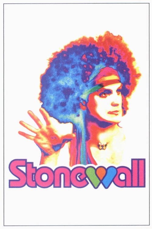 The poster features a vibrant, psychedelic illustration of a woman with an afro, her face and hair rendered in a kaleidoscope of colors. The word "Stonewall" appears below in bold, playful lettering, evoking a sense of rebellion and artistic freedom. The overall mood is energetic and nostalgic, c...