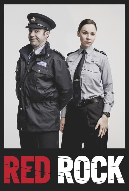 The poster features two police officers in formal uniforms against a stark white background. The red rock logo at the bottom emphasizes the show's gritty, urban atmosphere. The mood is serious and authoritative, reflecting the law enforcement theme.