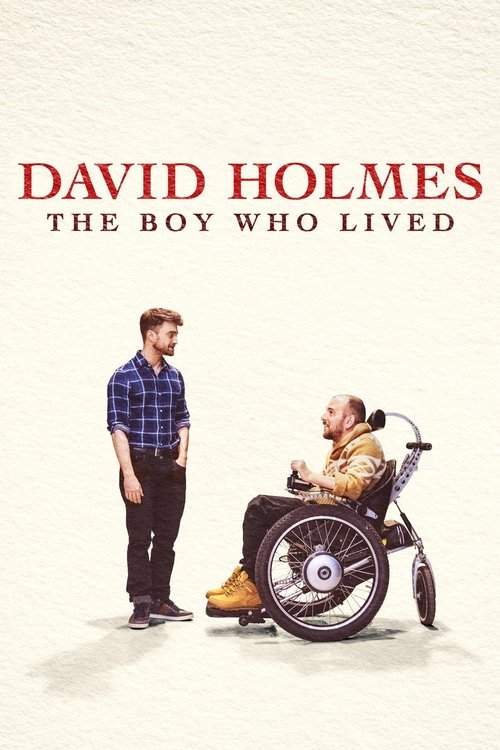 The poster features a man in a plaid shirt and hat standing beside a wheelchair-bound man, evoking a somber yet hopeful mood. The warm beige background and simple composition highlight the emotional weight of the film.