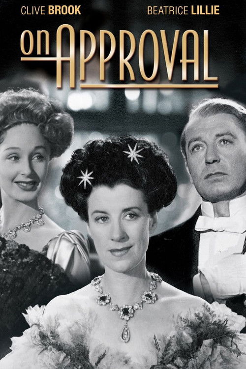 The poster features a glamorous black-and-white portrait of three women in elegant attire, with a woman in the center exuding confidence. The warm golden hues of the title create a striking contrast against the cool tones of the background. The overall mood suggests a classic Hollywood era romanc...
