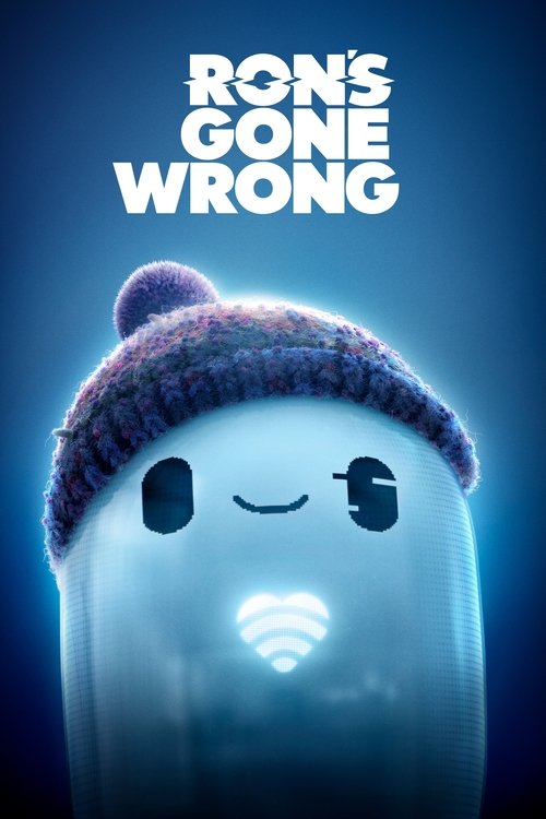 The poster features a cute, ghost-like character wearing a knitted hat, with a glowing Wi-Fi signal at its chest. The dark blue background and bold white text create a mysterious, slightly eerie atmosphere, hinting at a comedic or surreal adventure.