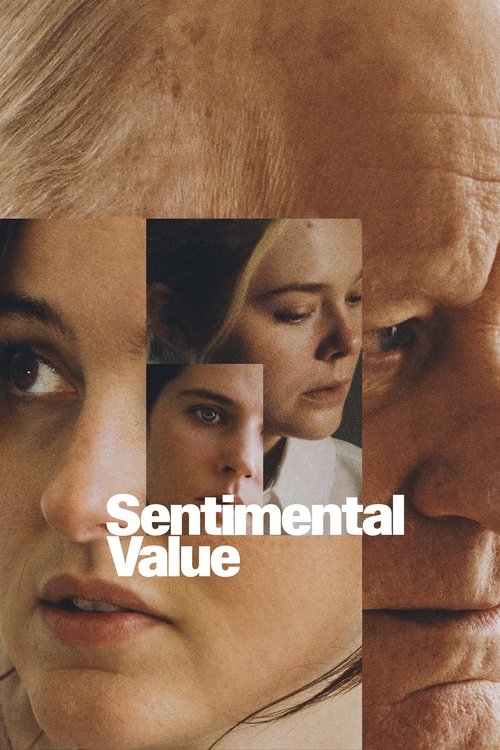 The poster features a collage of faces—close-ups of women and an elderly man—suggesting themes of memory, loss, and connection. The muted earth tones and soft lighting evoke a somber, reflective mood, hinting at the film's exploration of sentimental value amidst life's complexities.