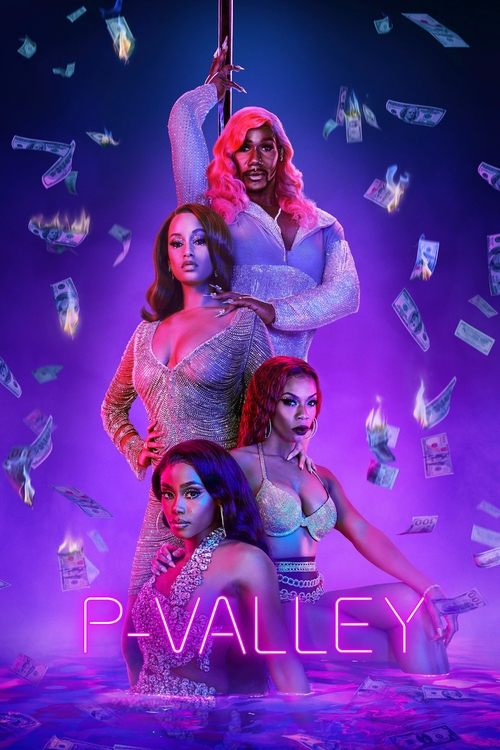 The poster features four women in vibrant, colorful outfits against a purple and pink backdrop, with money floating around. The mood is energetic and glamorous, suggesting a high-energy entertainment show.