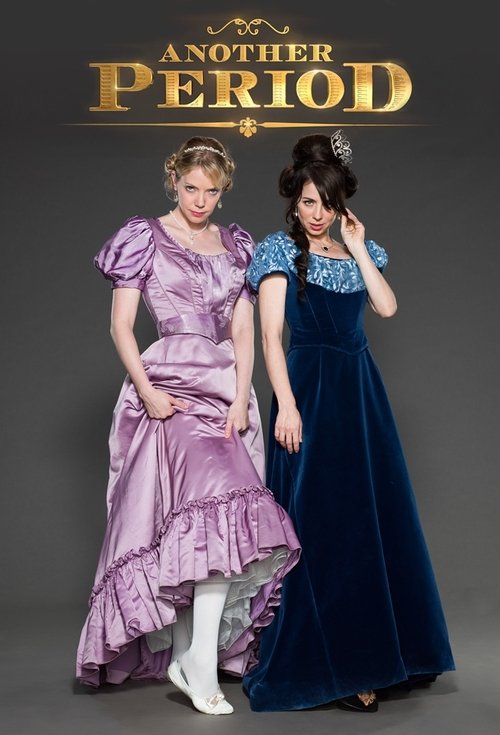 Two elegantly dressed women stand against a dark backdrop, exuding sophistication and timeless charm. The woman on the left wears a lavender gown with ruffled sleeves, while the woman on the right dons a deep blue dress with intricate detailing. Their poised expressions and graceful poses evoke a...