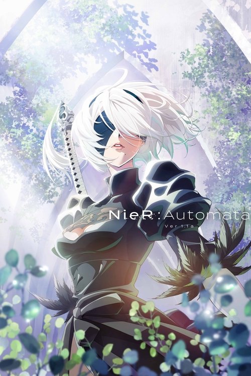 The poster features a striking anime-style character with white hair and dark eyes, exuding mystery and power. The character is surrounded by vibrant green foliage, creating a mystical atmosphere. The background is filled with soft, ethereal light, enhancing the magical and otherworldly feel of t...