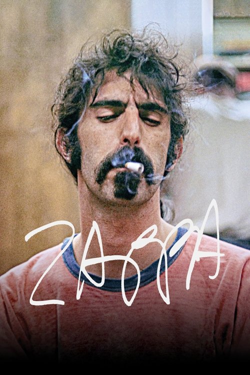 The poster features a man with curly hair and a mustache, wearing a red shirt, with the name "ZAPA" overlaid in white. The mood is mysterious and slightly melancholic, evoking a sense of nostalgia and artistic expression.
