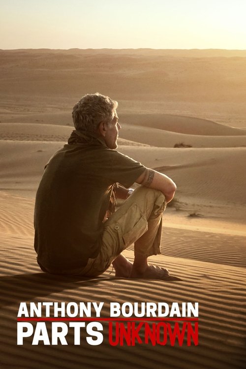 The poster features a solitary figure sitting in the sand, evoking a sense of solitude and introspection. The warm golden hues of the desert set a contemplative mood, while the bold typography of the title emphasizes the show's focus on uncharted experiences.