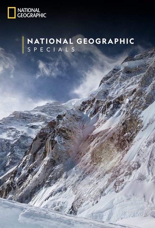 A breathtaking snow-covered mountain landscape dominates the poster, with rugged peaks and icy textures creating a dramatic, awe-inspiring mood. The National Geographic logo and text are subtly placed at the top, emphasizing the show's premium quality and adventurous spirit.