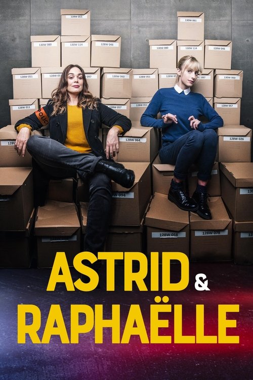 The poster features two women seated on cardboard boxes, exuding a casual yet confident vibe. The warm yellow and orange tones of their clothing contrast with the muted brown boxes, creating a cozy atmosphere. The bold, stylized text at the bottom adds a modern touch, emphasizing the show's title.
