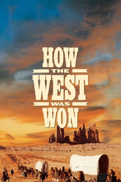 The poster captures the rugged beauty of the American West, featuring a vast desert landscape with silhouetted buildings in the distance. The warm hues of orange and yellow dominate the sky, evoking a sense of adventure and nostalgia. In the foreground, a group of people can be seen walking along...