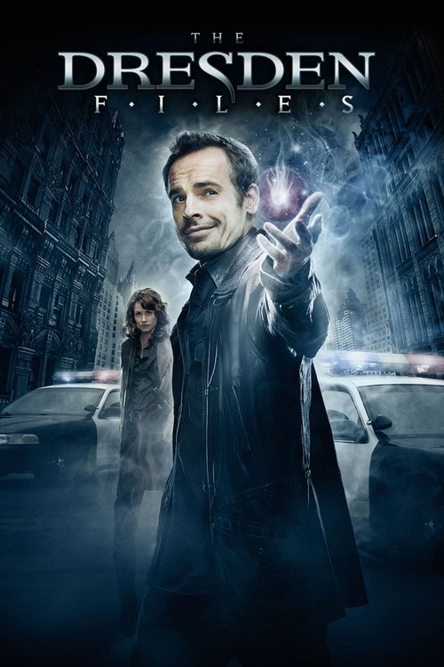 The poster features a mysterious man in a dark coat holding a glowing orb, with a ghostly figure in the background. The dark, moody atmosphere and eerie lighting create a suspenseful mood, hinting at supernatural intrigue and mystery.