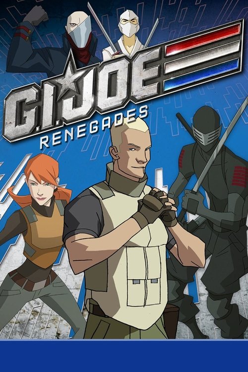 The poster features a gritty, action-packed scene with a central character in tactical gear holding a rifle, flanked by two soldiers in combat stances. The vibrant red and blue color scheme evokes a sense of urgency and intensity, while the bold, metallic logo of "G.I. Joe" anchors the compositio...
