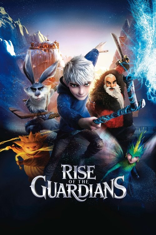 This movie poster features a group of animated characters in a magical, fantastical setting. The characters are surrounded by vibrant colors like blue, red, and gold, creating a lively and enchanting atmosphere. The mood is whimsical and adventurous, inviting viewers into a world of magic and won...